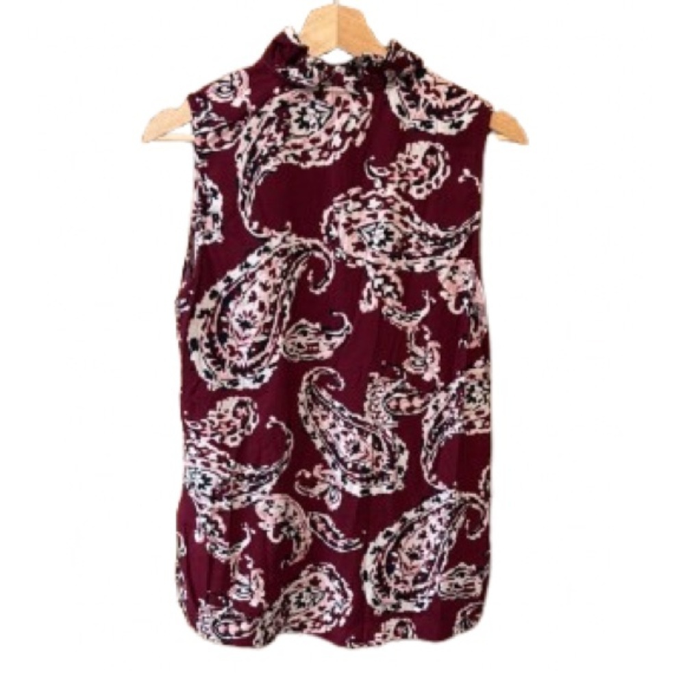 Paisley Sleeveless Blouse in Burgundy and Pink Crown &Ivy medium - Picture 5 of 5